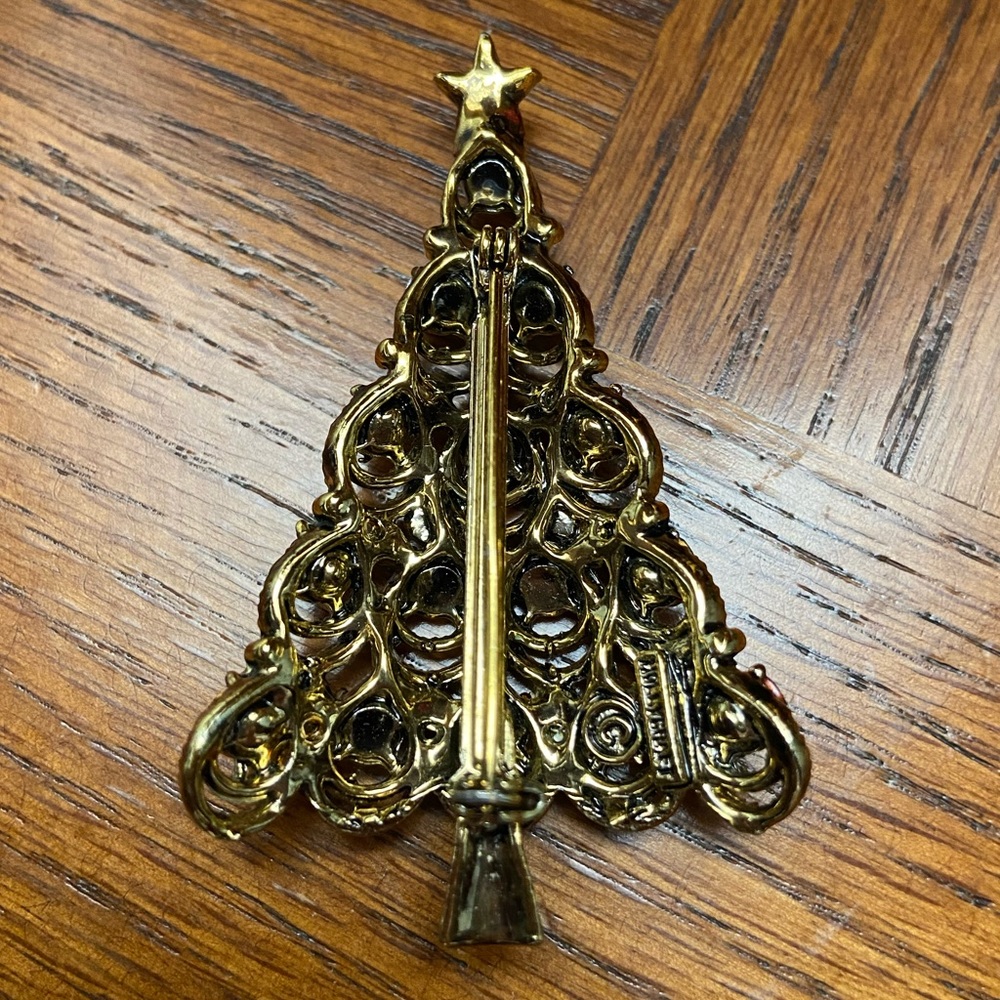 Vintage Hollycraft Christmas Tree Brooch - Picture 5 of 9